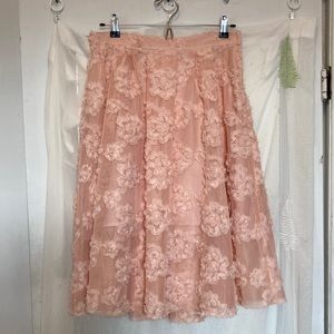H&M Tulle Net appliqué midi skirt peach